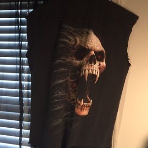 Men's  stone washed cotton denim worker shirt